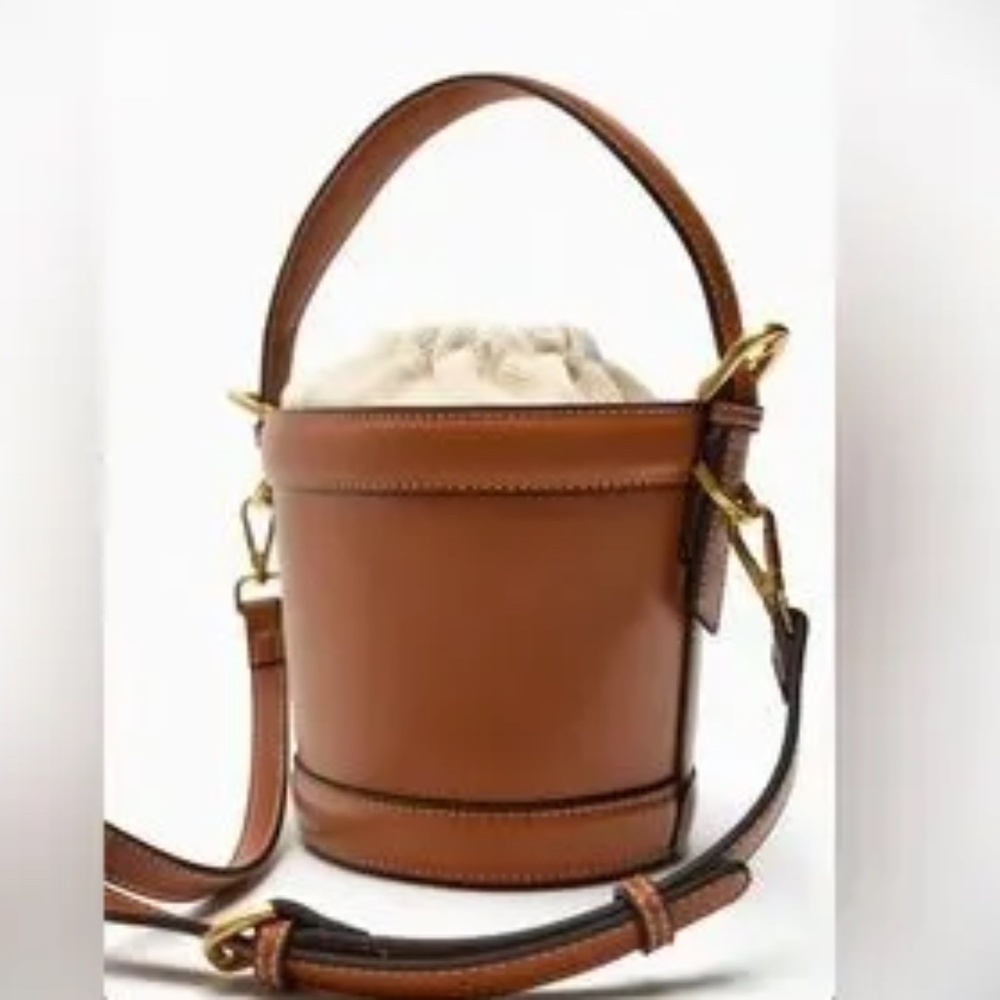 Zara Crossbody Bucket Bag Brown